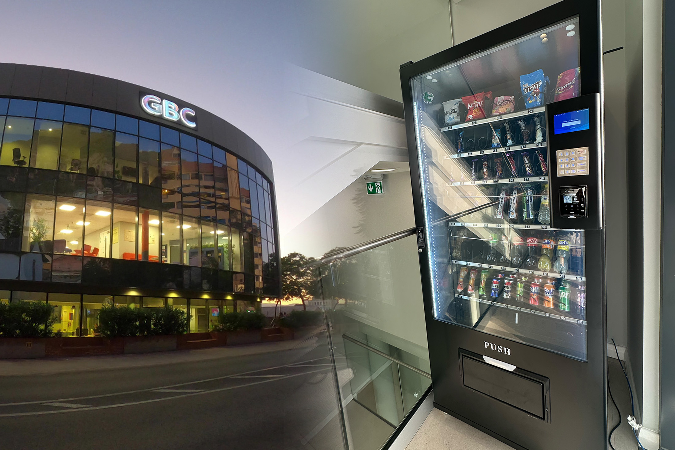 SnackStation vending machine at Gibraltar Broadcasting Corporation